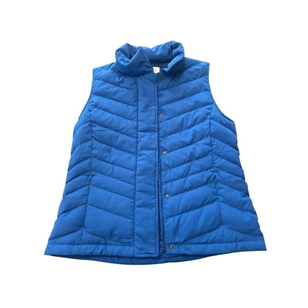 Talbots Down Puffer Vest Woman’s Size Small Petite Royal Blue